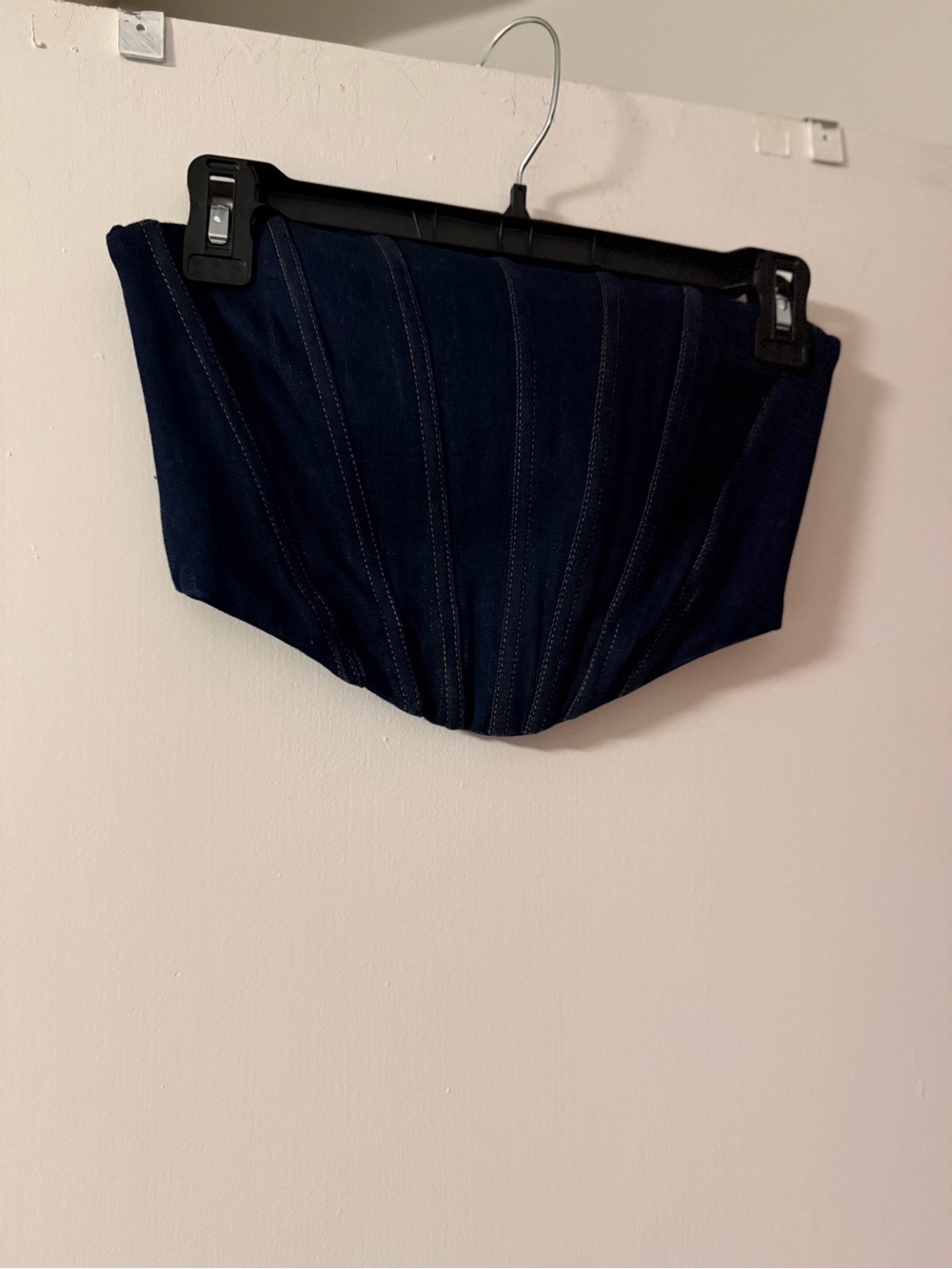 Meshki “ Nika” Strapless Corset Crop Top
Dark Denim